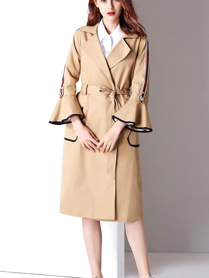 Fashion Women Mandarin sleeve Lace Trench Coats