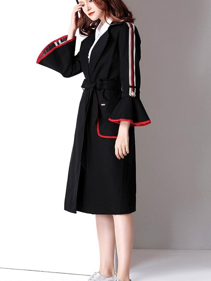 Fashion Women Mandarin sleeve Lace Trench Coats