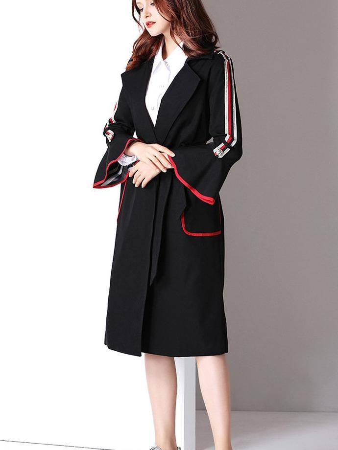 Fashion Women Mandarin sleeve Lace Trench Coats