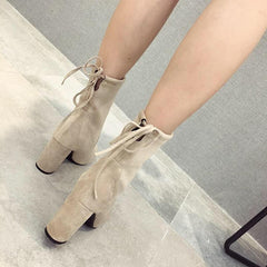 Fashion Round Toe Heel Martin Boots