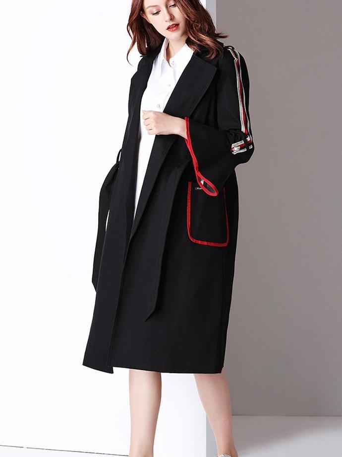 Fashion Women Mandarin sleeve Lace Trench Coats