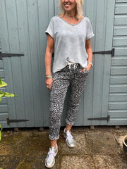 Leopard Sheath Leopard Print Casual Pants