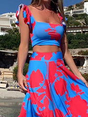 Floral Printed strapless maxi dresses for women