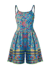 Stylish versatile printed strapless zip-up jumpsuit
