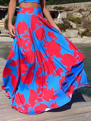 Floral Printed strapless maxi dresses for women