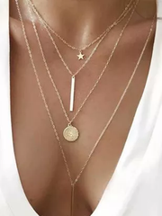 Golden Casual Alloy Necklaces