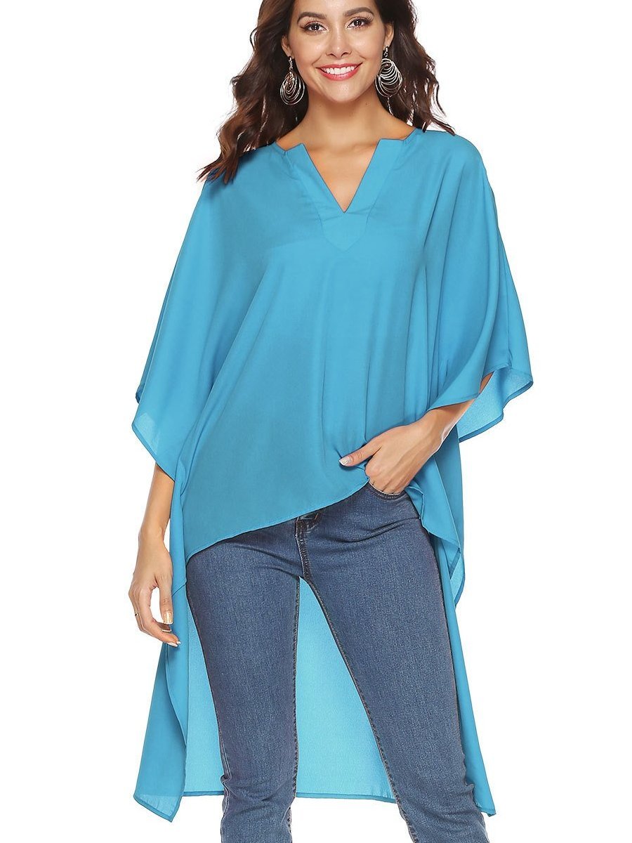 Fashion V neck Batwing sleeve Blouses