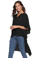 Fashion V neck Batwing sleeve Blouses