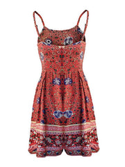Stylish versatile printed strapless zip-up jumpsuit