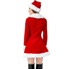 Adult  Christmas Costume Red Santa Claus New Year Party Outfit Fancy Dress