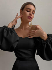 Off Shoulder Lantern Sleeve Top