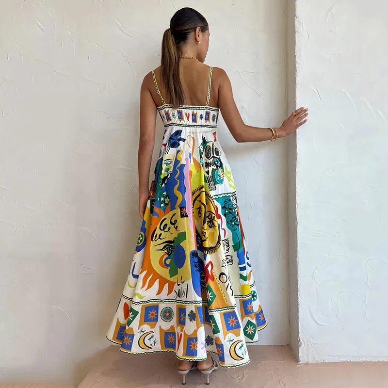 Alobee 's Backless A-line Boho Dress