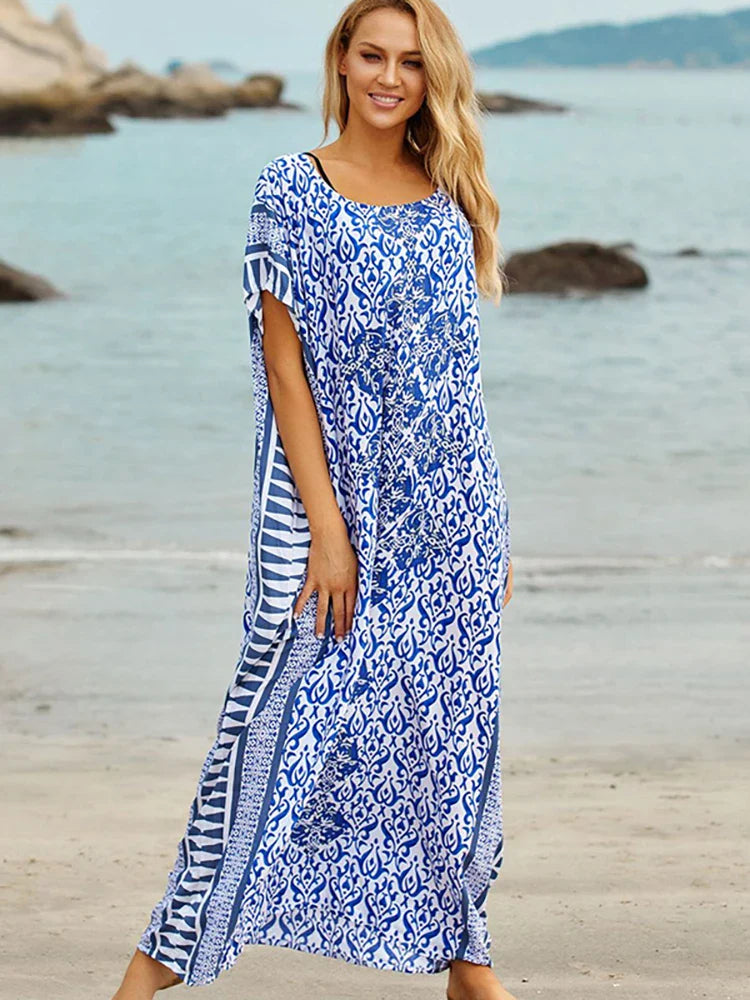 Elegant Swimsuit Cover Up Robe De Plage Vestidos Playa Maxi Dress