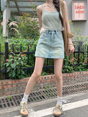 Streetwear Retro Casual A-line Mini Skirt