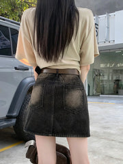 Y2k Summer Short Denim A-line Mini Skirt