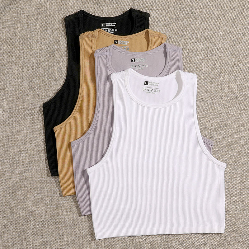 Solid Basic Seamless Streetwear Tank Tops