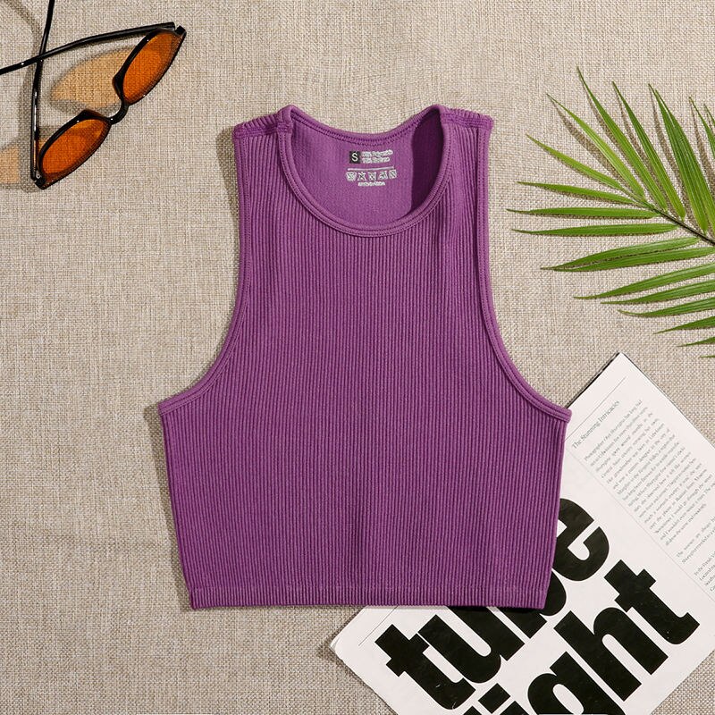 Solid Basic Seamless Streetwear Tank Tops