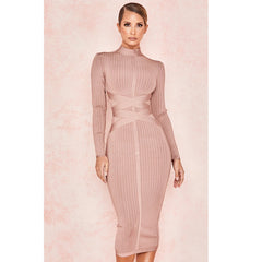 Elegant Vintage Formal Occasion Midi Bodycon Dress