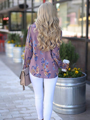 Tie Collar  Tassel  Printed Shirts&Blouses