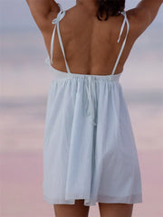 V-neck High Waist Loose Causal Mini Dresses
