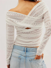 Lace Floral Fairy Grunge V Neck Ruched Solid Color  T-shirts