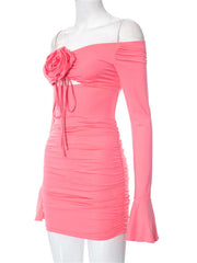 Y2K Floral Lace Spaghetti Strap Mini Dresses