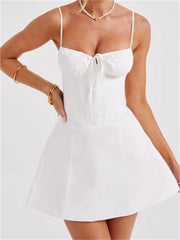 Y2K Corset Bodycon Sequined Tie-Up Mini Dresses