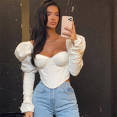 Puff Sleeve Slim Blouse
