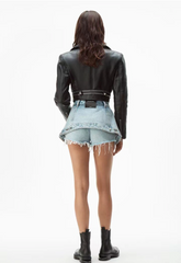 Denim fake mini Skirt