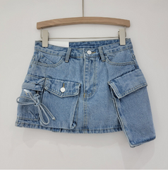 Cargo Pocket denim skirt