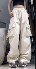 Hip-hop pockets wide-leg pants