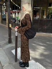 Elegant O-neck High Waist Evening Party Streetwear Maxi Dress