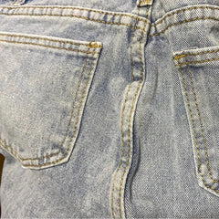 Spring Autumn Irregular High Waist Black Chic Jeans