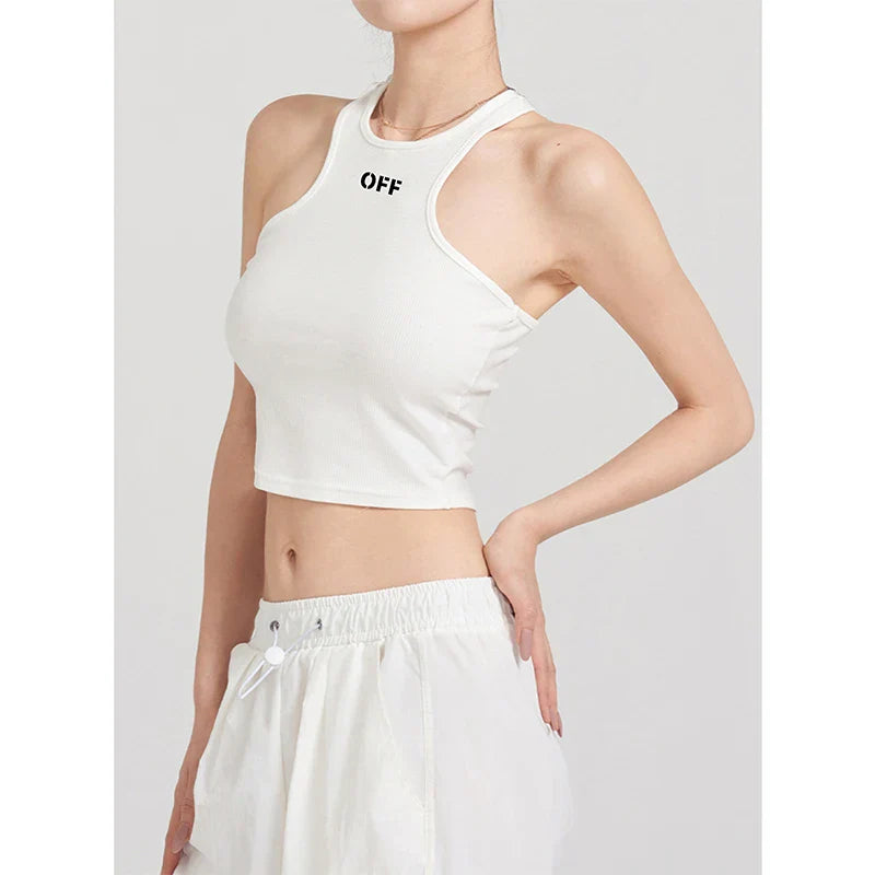 White Ribbed Knit Top for