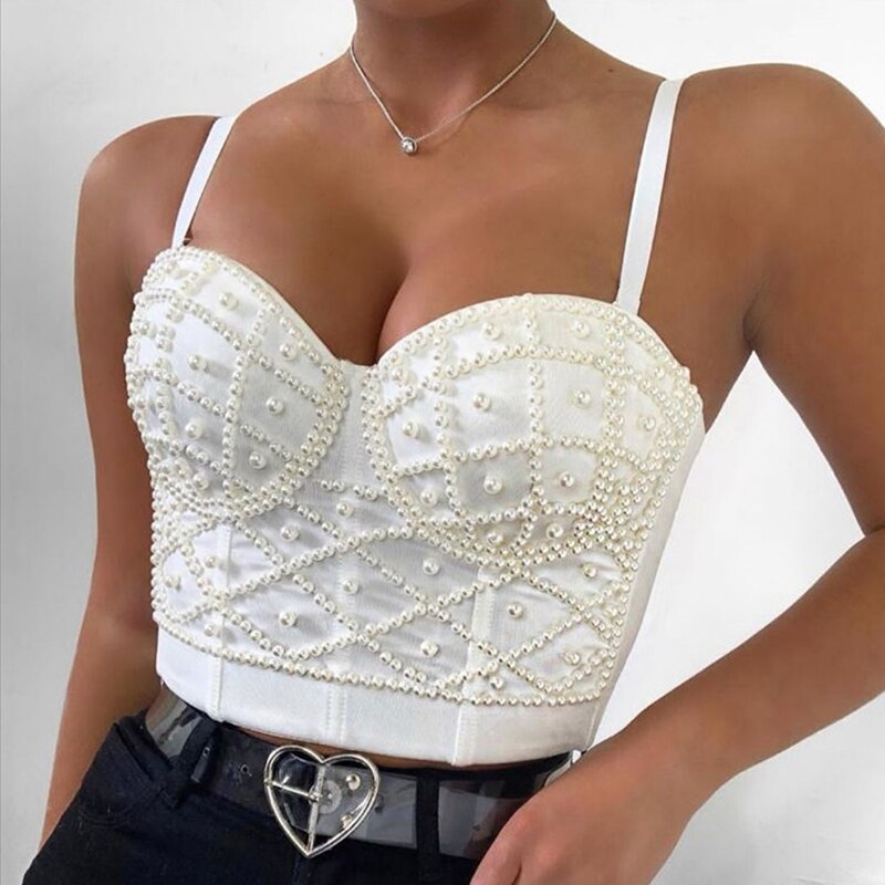 High Waist Slim Crop Top Woman Party Temperament Commute Camisole Tube Top