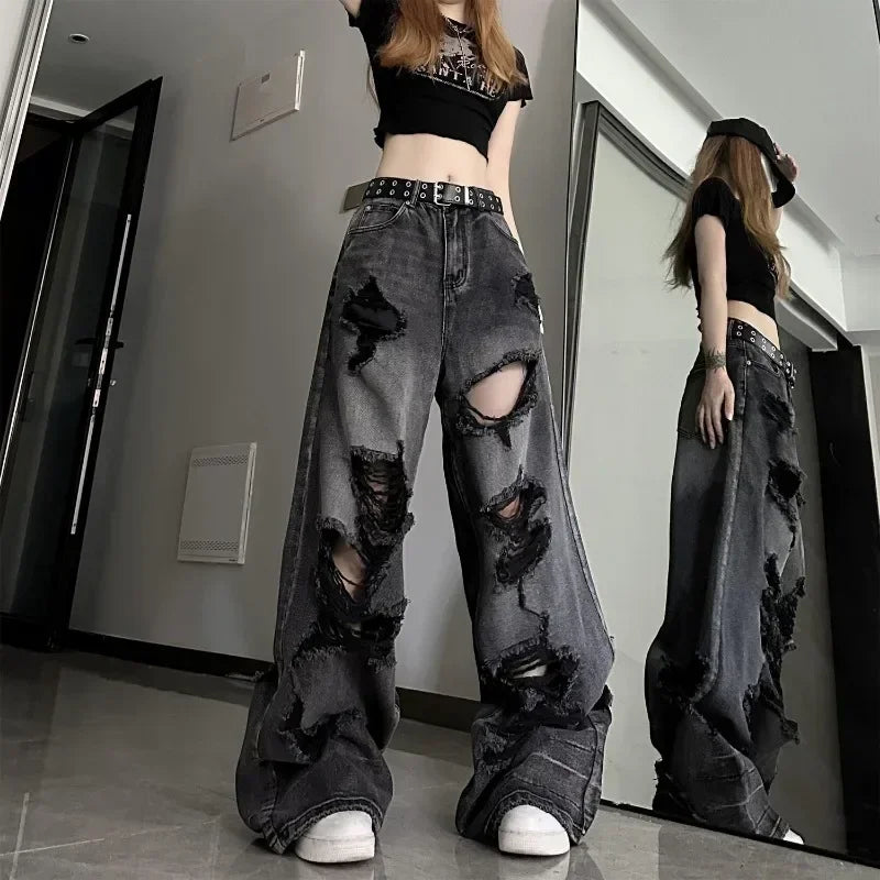 Korean Streetwear Gyaru Kpop Hippie Baggy Denim 's Jeans