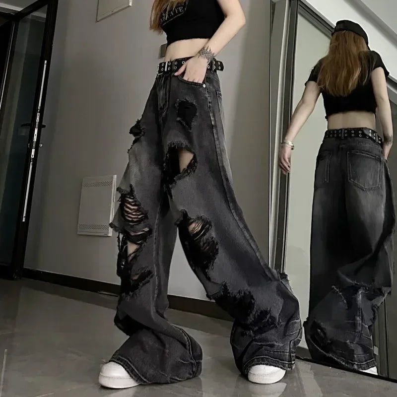 Korean Streetwear Gyaru Kpop Hippie Baggy Denim 's Jeans