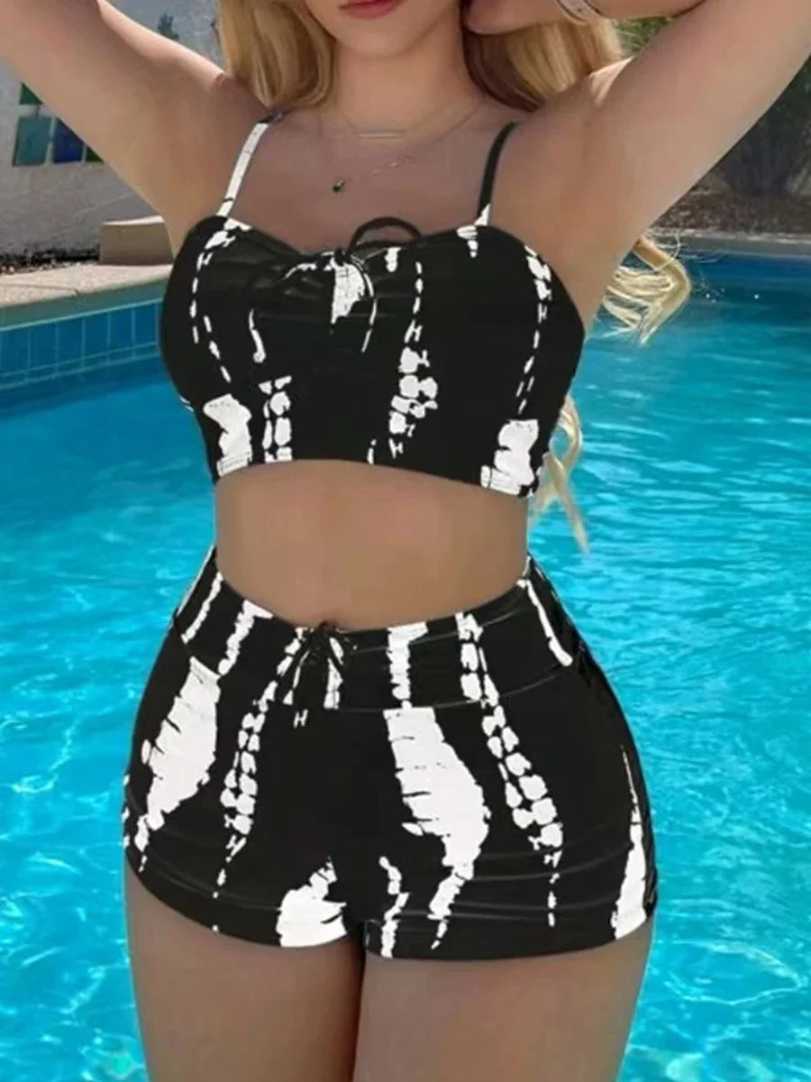 High-Waisted Swim Shorts Basic Swimsuit