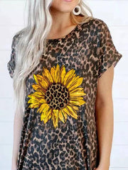 Leopard Print Shift Sleeveless Vintage Dresses