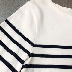 Long Sleeve Striped Combed Cotton T-Shirt for