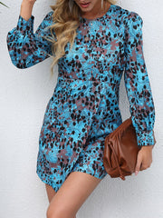 Elegant Long Sleeve Printed Dress