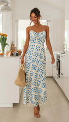 New  Backless High Waist Strap Maxi Dress