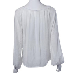 Stylish Long Sleeve Off-The-Shoulder Solid Color Blouse