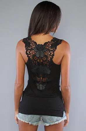 Sleeveless Lace Small Vest T-Shirt