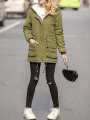 Thick Fleece-lined Long Hoodie Coat