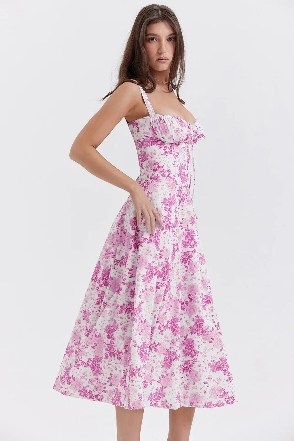 Fashion Temperament Sleeveless Maxi Casual Summer Floral Dress