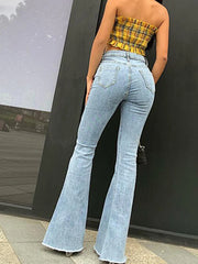 High Waist Thin Retro Streetwear Jeans