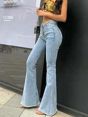 High Waist Thin Retro Streetwear Jeans