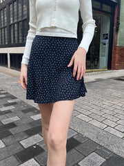 Floral Print Lace-up Slim  Short Mini Skirt