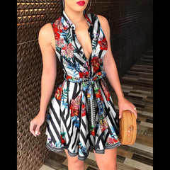 Floral Print Summer Beach Dress